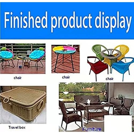 Plastic Rattan Basket Handwoven for Garden and Terrace, Repair Material, Sleeping Mat, Size S